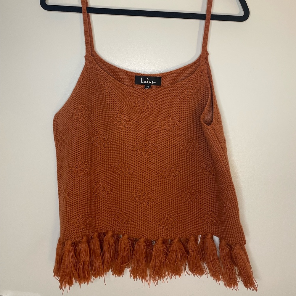 Lulu’s Knit Tassel Tank Top